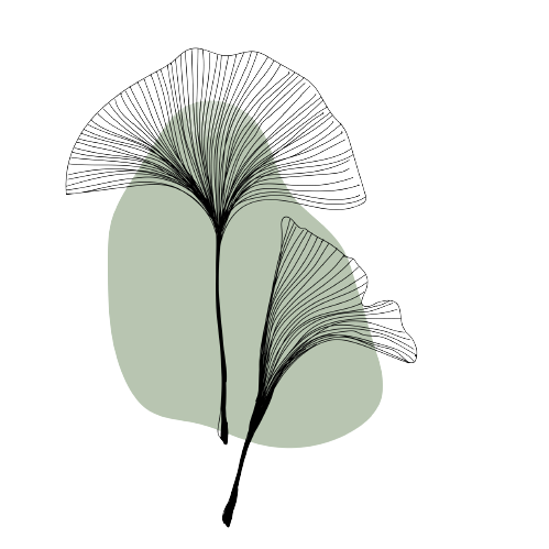 Illustrierte Blume vor grünem Hintergrund